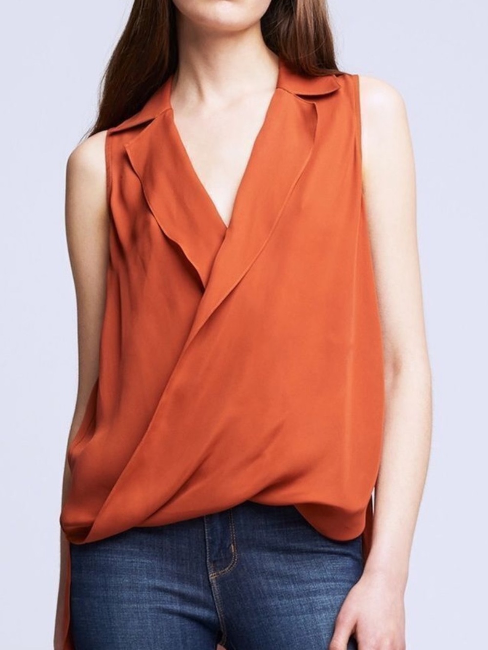 L'Agence Women's Freja Blouse in burnt orange 100% silk M
